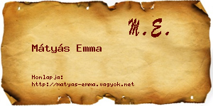 Mátyás Emma névjegykártya